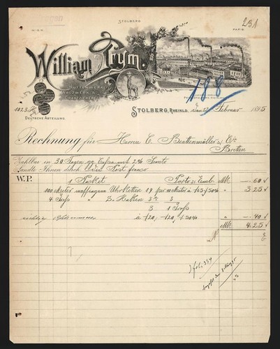 Rechnung stolberg 1895 - rechnung,