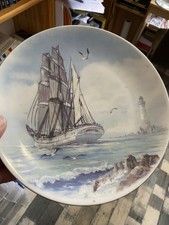 AK Kaiser Alka Wand Teller Segelschiff 28cm Germany Wandteller