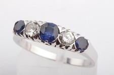 Saphir Ring 585 14K Weiß Gold