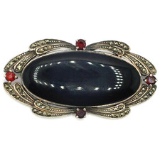 Große Art Deco Brosche 925