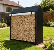 Kaminholzregal Metall Brennholzregal Kaminholzlager Außen Holzregal 185x70x185cm