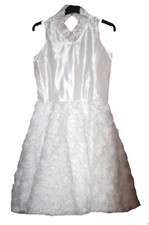 MONNY festliches weißes Kleid Blumen für Kommunion, Hochzeit  Gr. 134 - 146 NEU