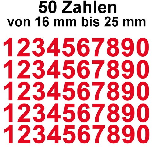 Zahlen nummern rot - nummern,