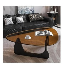 Dreieckiger Couchtisch aus Glas, 81,8cm x 56,9cm x 40,6cm, Beistelltisch