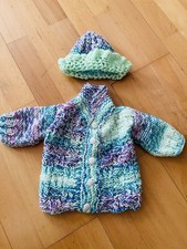 Baby Set Strickjacke & Ballonmütze Gr. 50/56 Handarbeit Unikat
