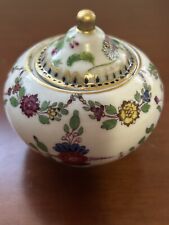 Meissner Porzellan -  Deckeldose mit Indianerblumenmalerei (Marcolinizeit)
