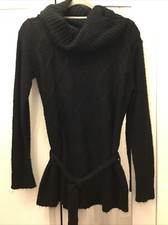 Strickpullover mit Carmen_ Wasserfall- ausschnitt schwarz Gr 40 kaum getragen