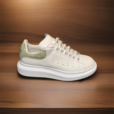 Alexander McQueen Sneaker Größe 40 Weiß Leder Grün