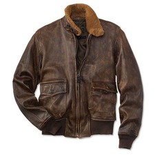 G-1 Flieger Fliegerjacke Distressed Braun Echtleder Bomberjacke