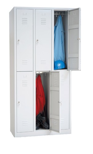 Garderobenschrank 2x3 abteile - garderobenschrank,