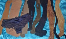 Nylons Feinstrumpfhosen Paket Strumpfhosen Bastelware Konvolut & Satinslip Gr. S