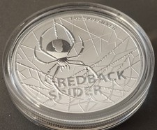 Silbermünze Redback Spider 1