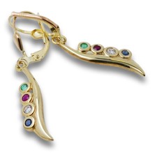 Ohrstecker 333 Gold 8 Karat Gelbgold Rubin Saphir Smaragd Damen Wert 360,-