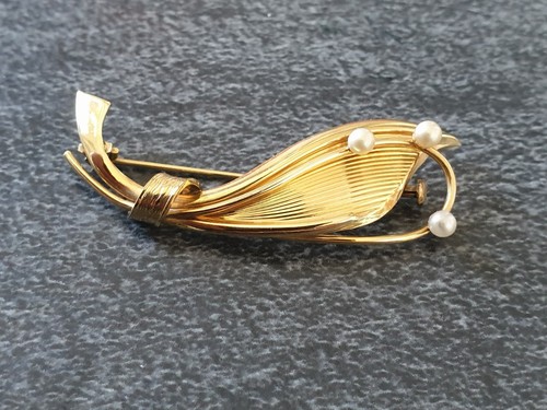 Brosche vintage vergoldet - brosche,