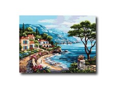 Gobelin Stickbild Stickpackung Gedruckter Stramin und Garn Landschaften 519