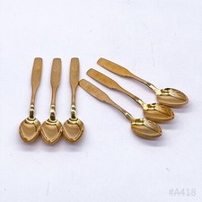 6er Set Vintage ONEIDA LTD. Silversmiths Zuckerlöffel mit Blumendekor | 6 Stück