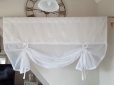 Raffgardine LANDHAUSSTIL GARDINE Vintage Shabby Chic Raffrollo Spitze 100x120