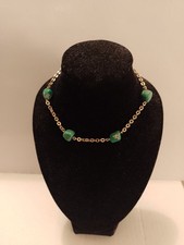 585 Gold Armband grüne Steine