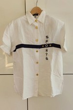 Neu: SPORTS Bluse Marine Leinen Goldenen Knöpfe Segeln E.B. Company Größe 38 M