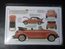 Blechschild Schild 20x30 VW Käfer Beetle Cabriolet Infoschild, Bild, Deko PK3