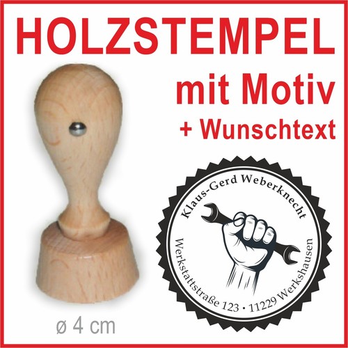 Holzstempel wunschtext kfz - +,