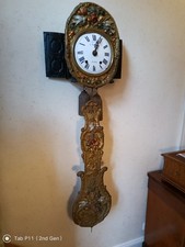 Original franz. Comtoise Uhr mit Prunkpendel Bemalt