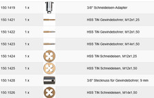 KS Tools 3/8" Gewindeschneid-Satz für Radmuttern- und Schrauben, 8-tlg