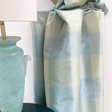 "stoffdesign!"SALE% CHASMA*Stoff Seide Meterware Karo blau aqua Nya Nordiska