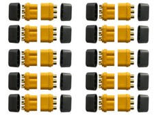 10 Paar MR60 Stecker/Buchse (male/female) 3,0 mm 3 Pin Goldkontakte + Caps