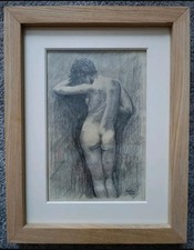 Feine Aktzeichnung, signiert