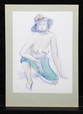 Scheibe, Rudolf - Aktzeichnung - 1980 - Originalgrafik - monogrammiert