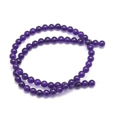 Jade  Kugeln Perlen rund violett indigo 6mm 1 Strang Edelstein basteln Schmuck