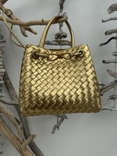 Intrecciato Andiamo City Bag Bottega Stil Gold Handtasche geflochtenes Leder Cos
