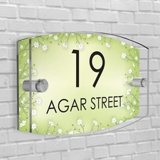 Hausnummernschild DIN A4 Glasoptik Acryl Türschild - individuelles Namensschild