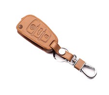 Audi Schlüssel Etui Leder Cover Sline A3 A5 Q3 Q5 A6 A4 B6 B7 B8 TT hellbraun