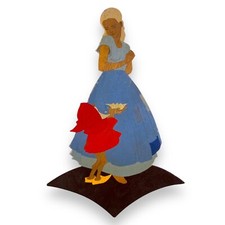 1930er Holz-Wandfigur Hellerkunst Märchen 30cm Krönung Mädchen Deko Antik