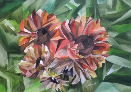 Sonnenblumen acryl - (013a), <