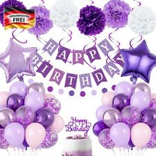 Lila Geburtstagsdeko Set für