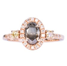 Ring Diamant 1,00 ct. Fancy D. Gray  - AIG Zertifikat - 14K Roségold ?