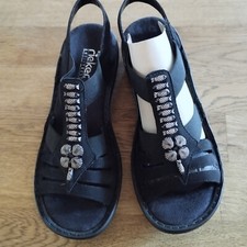 Rieker Damen Schuhe Sandaletten Pantoletten Gr. 37 schwarz NEU