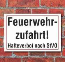 Schild Feuerwehrzufahrt