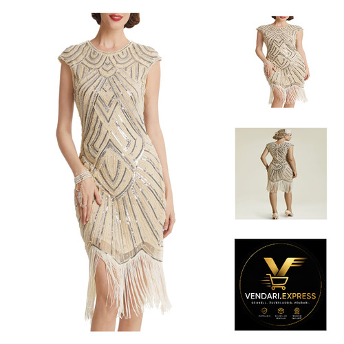 Damen kleid pailletten 20er - damen,