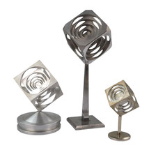 3er Space Age Metall Würfel