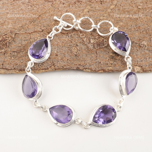 Pear iolite boho kettenarmband - pear,