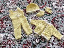 Retro Vintage Reborn Baby Strick Set Kleidung gr.50 für Junge Mädchen Mohair Neu