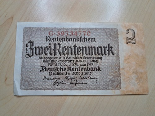 Rentenmark reichsbanknote - rentenmark,