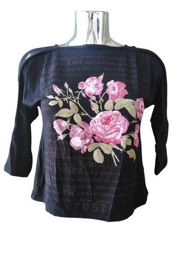 Shirt mit bedruckten rosen - shirt,