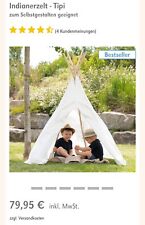 Indianerzelt - Tipi, Kinderzelt Holz Baumwolle 165cm, Neupreis 79€