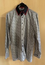 Finshley & Harding Herren Hemd Größe L (41/42) Modern Fit Blau