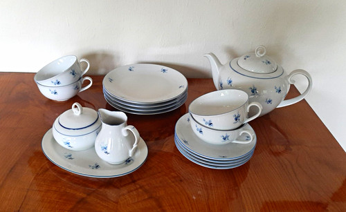 Teeservice weiss blau - teeservice, weiss-blau